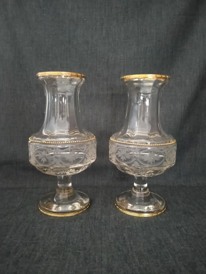 Pichets, vases, coupes, opalines, verre moulé-pressé, coloré, cristal, verre, flacon, sulfure,