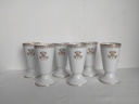 Série de 6 verres à mazagran, Porcelaine de Limoges