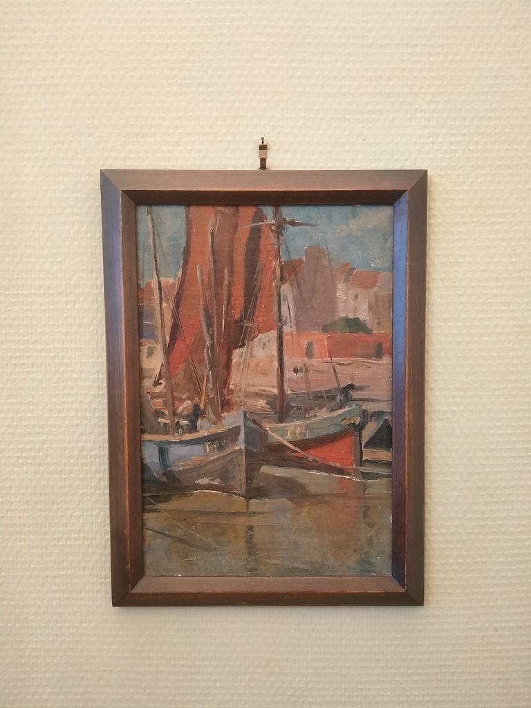 Peinture "Vue du port de Toulon" anonyme