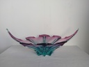 Coupe à fruit en cristal de Murano bicolore (rose-bleu)