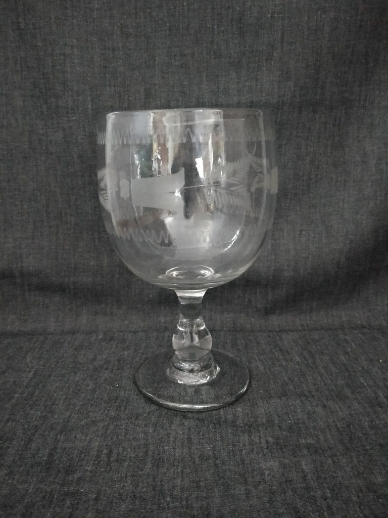 Verre de mariée, décor fougères