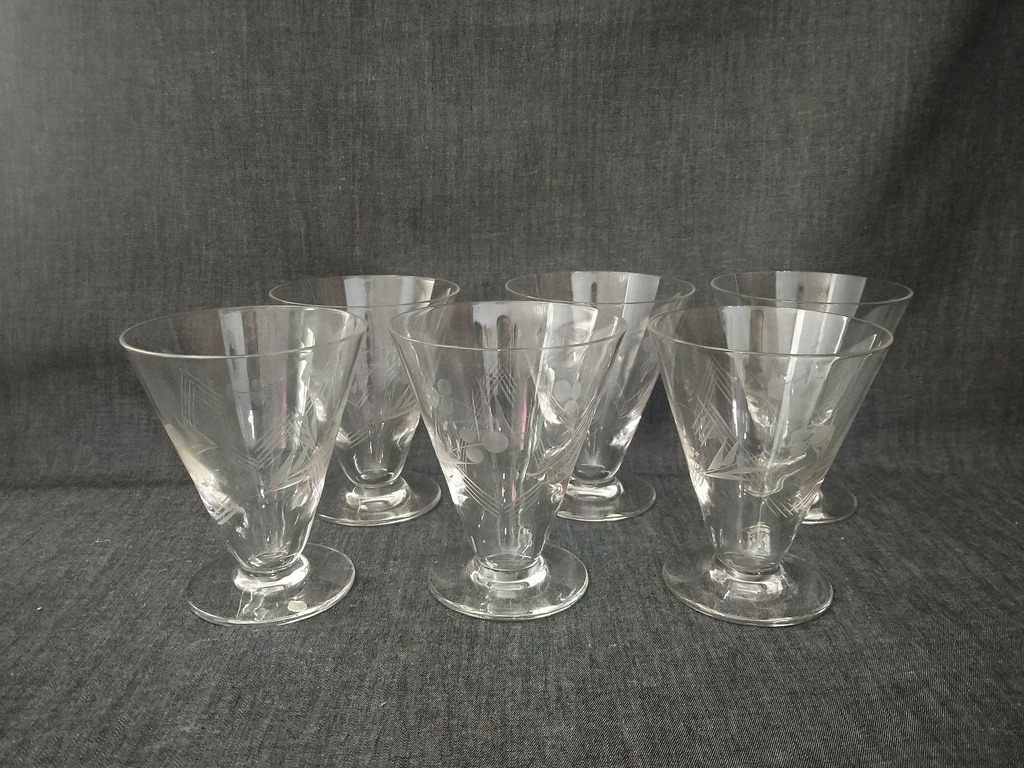 Série de 6 verres à eau conique années 40-50