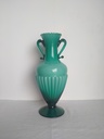 Vase amphore turquoise en opaline à deux couches, Opalina Fiorentina