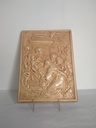 L'Adoration des Mages, plaque en céramique en bas relief, d'après le modèle de Carlo Maratta, production Belge