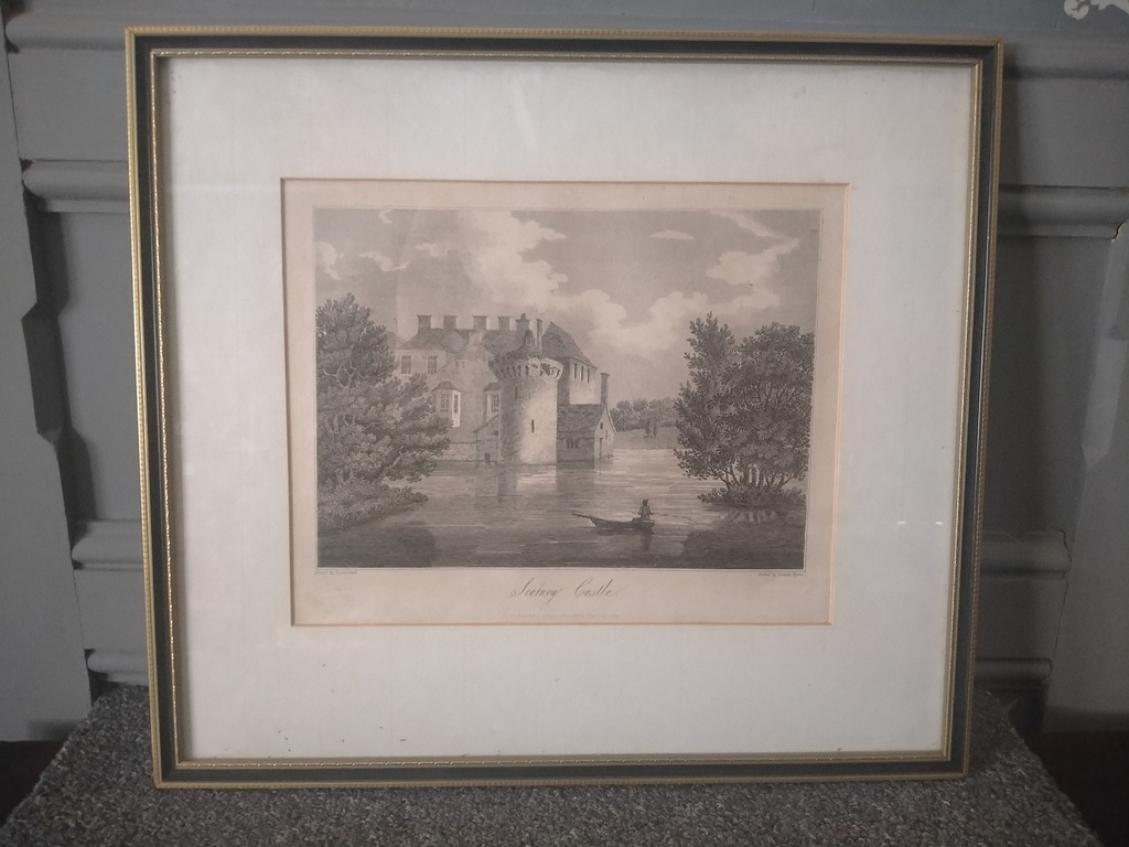 Gravure anglaise, "Scotney Castle", Amsinck, Byrne