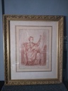 Gravure à la sanguine, "La musicienne", Jean-Baptiste Le Prince, Gilles Demarteau, XVIIIe siècle