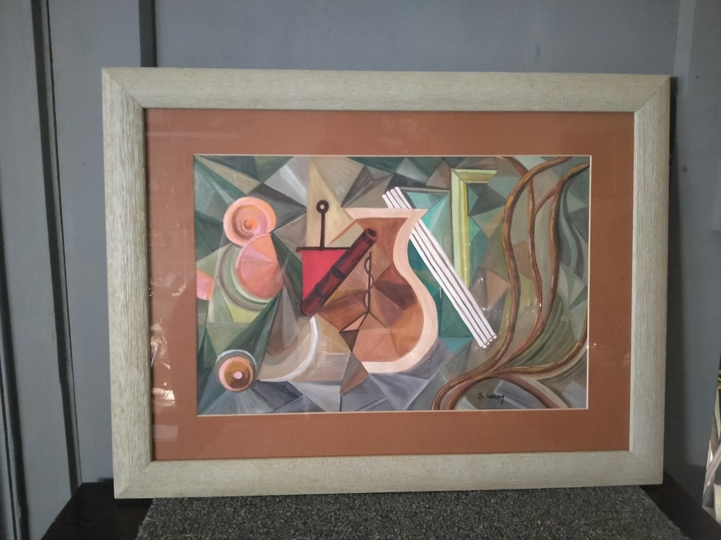 Peinture cubiste signé S. Leroy début XXe siècle