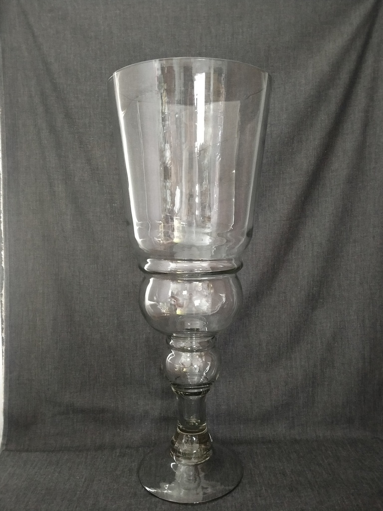Grand vase de mariée ancien en verre en forme de verre à absinthe