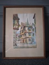 Aquarelle, vue de "Kaysersberg" (Alsace)