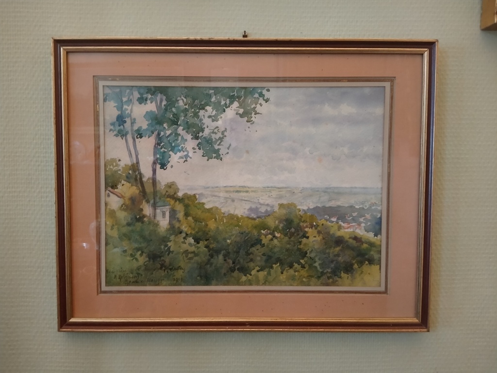 Aquarelle, Vue de Normandie, Maurice Mayer