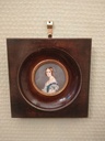 Miniature représentant le portrait de la Reine Victoria signée L. S., XIXe siècle