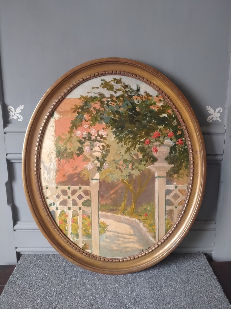 Peinture "L'entrée du Jardin" de J. L. Deberdt