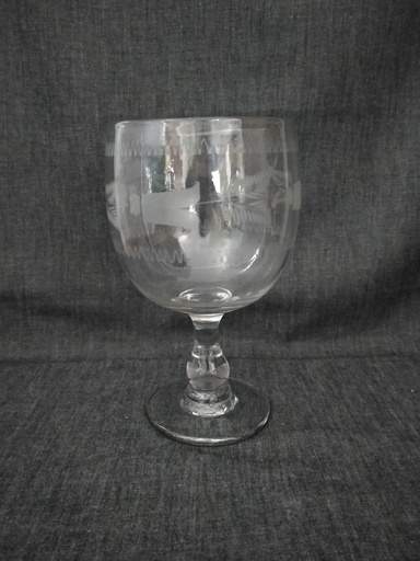 [A134] Verre de mariée, décor fougères