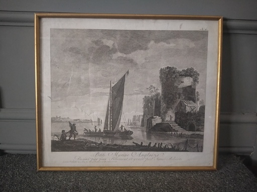 [A046] Gravure anglaise, "Petite Marine Angloize", Pillement, Roberts