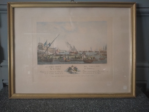 [A013] Gravure, Le Port Vieux de Toulon, Ozanne, Le Gouaz