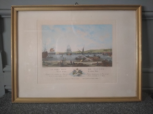 [A013] Gravure "Le Port Neuf de Toulon", Ozanne, Le Gouaz