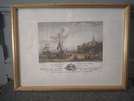 [A084/2] Gravure, "Vue du Port de St Valery sur Somme", Ozanne, Le Gouaz