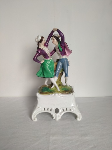 [23046] Couple de danseurs andalous flacon en porcelaine vieux Paris circa 1840