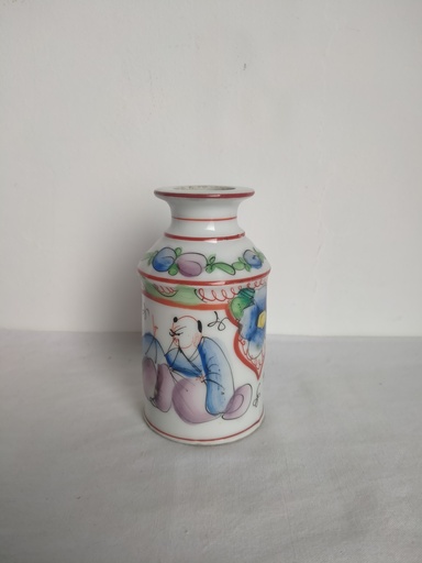 [23050] Flacon en porcelaine de Bayeux décor au chinois XIXe siècle