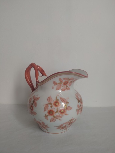 [23030] Pot à lait, porcelaine fin XIXe siècle, décor main