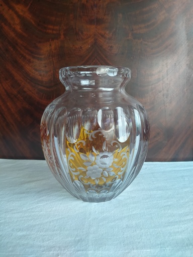 [A139] Vase en cristal overlay en cristal de bohème