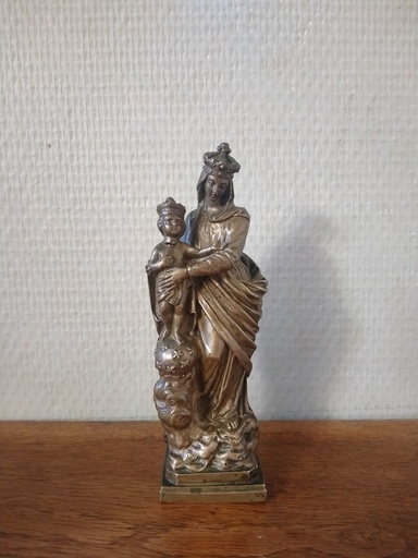 [24011] Statuette en bronze Vierge à l'enfant "Notre Dame des Victoires"