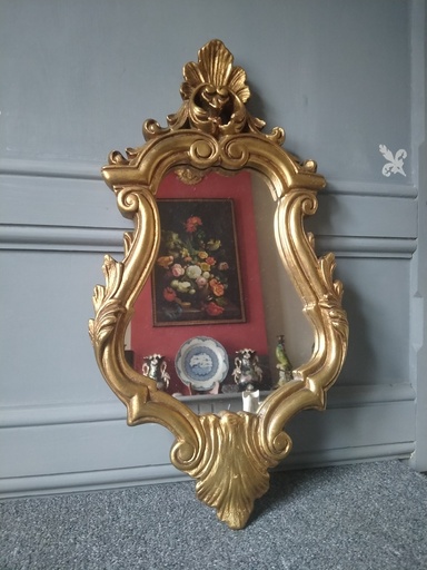 [24025] Miroir de style régence bois / plâtre doré
