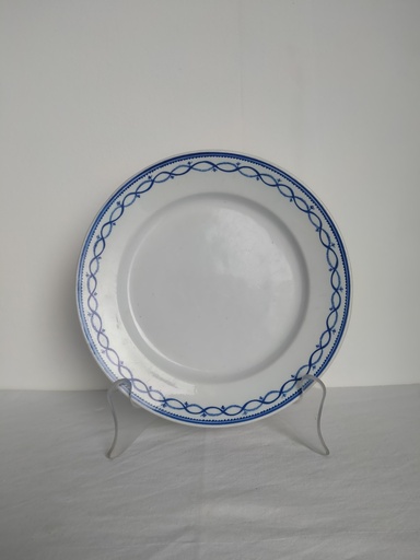 [A029] Assiette en porcelaine de Tournai décor à l'anneau