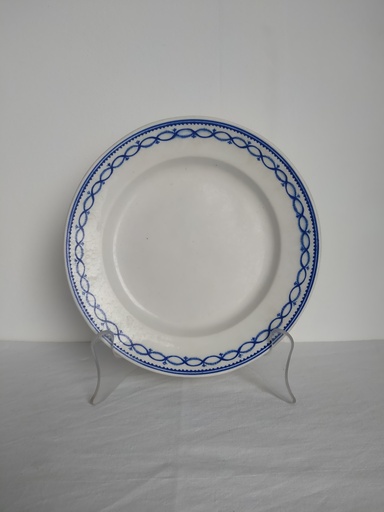 [A029] Assiette en porcelaine de Tournai décor à l'anneau