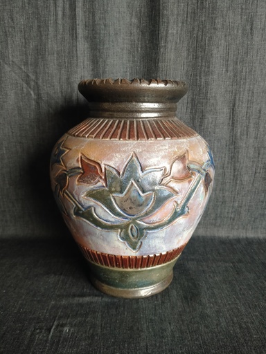 [24058/2] Grès d'art vase signé J. Guyaux, grès de Bouffioulx (Belgique)